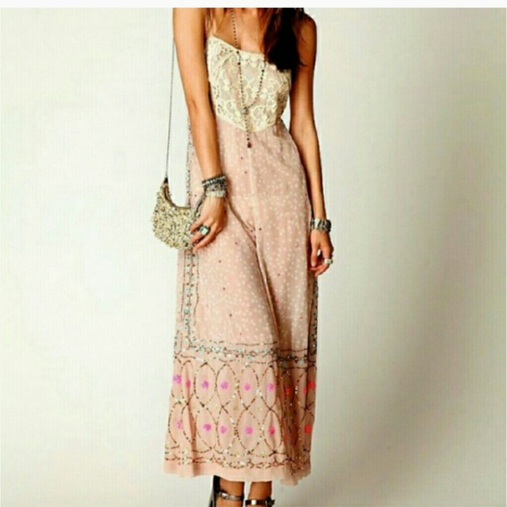 Free People New Romantics Embellished Lace Jumper
